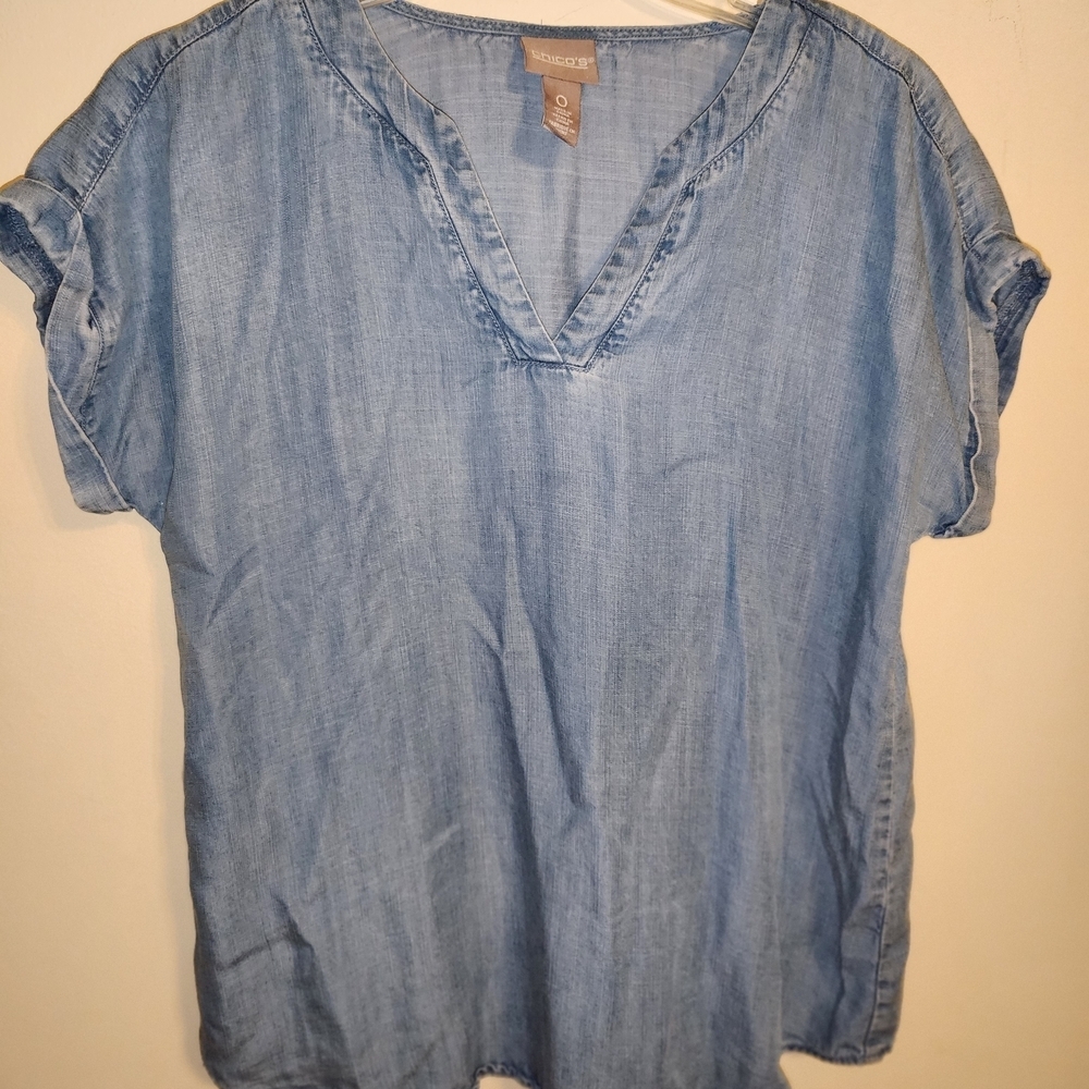 Chico's Light Blue Denim Blouse